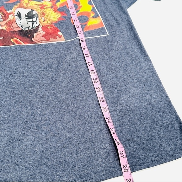 Demon Slayer Rengoku Demon Set Your Heart Ablaze Heather Grey Graphic T-shirt - Picture 5 of 6